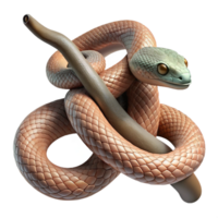 vibrant rustic A slithering snake coiled around a branch, depicted in a detailed, realistic style with intricate scales and soft, natural lighting 4K png