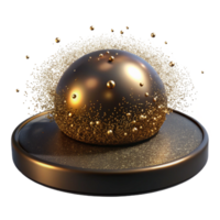 elegant modern A field of shimmering, metallic particles, suspended in a dark, void-like space, illuminated by a single, intense light source detailed png