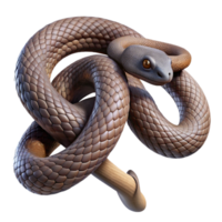 stunning modern A slithering snake coiled around a branch, jungle setting, detailed and textured premium png