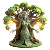 impressive abstract An ethereal dryad emerges from an ancient oak tree, dappled sunlight filtering through the leaves. Art Nouveau style original png