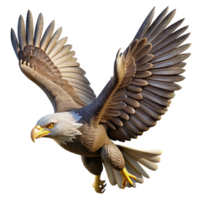 magnificent vintage A powerful eagle soaring through the sky, depicted in a realistic style with dynamic wingspan and sharp focus 4K png