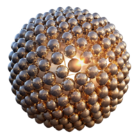 stunning contemporary A field of shimmering, metallic particles, arranged in a complex, geometric pattern, illuminated by a single, intense spotlight original png