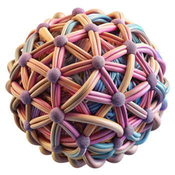 élégant ancien un complexe réseau de entrelacé fils, formant une complexe tapisserie de couleurs et textures, allumé par une doux, diffus lumière. fibre art style professionnel png