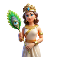 impressive creative Hera, Goddess of Marriage, with a peacock feather high resolution png