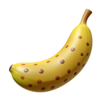 magnificent minimalist A single, ripe banana, yellow with brown spots premium png