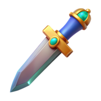 serene classic A single, stylized dagger, with a jeweled hilt high resolution png