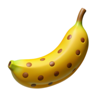 extraordinary creative A single, ripe banana, yellow with brown spots high resolution png