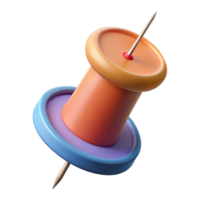 extraordinary classic A single sewing needle with thread, high quality png