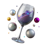 impressive traditional Empty Wine Glass Clear Stem Transparent for Bar Menus high resolution png