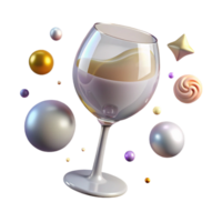 dramatic vintage Empty Wine Glass Clear Stem Transparent for Bar Menus premium png