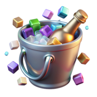 serene minimalist Empty Wine Cooler Bucket Ice Transparent for Wine Tasting genuine png