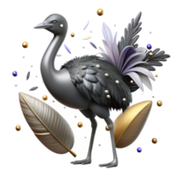 serene modern Emu Silhouette Flightless Bird Cutout original png