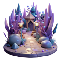elegant vintage Enchanted Forest Pathway Isolated Cutout for Book Illustrations premium png