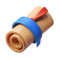 serene contemporary Realistic, ancient scroll, rolled up, tied with ribbon original png