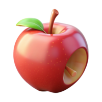 elegant rustic A single, ripe apple, with a bite taken out of it original png
