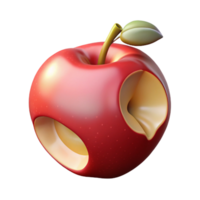 impressive artistic A single, ripe apple, with a bite taken out of it genuine png