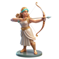 magnificent abstract Artemis, Goddess of the Hunt, with a bow and arrow authentic png