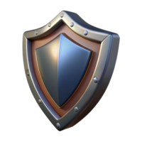 impressive contemporary Single, stylized, low-poly shield, metallic texture premium png