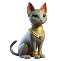 wonderful abstract Bastet, cat goddess, elegant and graceful, 4K png