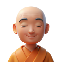 magnificent rustic Portrait of a serene monk with closed eyes and a peaceful expression, lit by soft, diffused light, in a minimalist, zen style original png