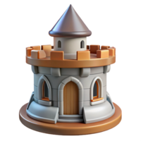 dramatic classic Medieval castle turret crenelation original png