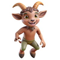 dramatic minimalist A mischievous satyr with goat legs and a mischievous grin, dappled sunlight, mythological style detailed png