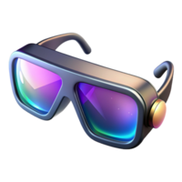 elegant artistic A pair of augmented reality glasses displaying a holographic interface, reflecting the user's eyes, illuminated by ambient light, in a realistic style detailed png