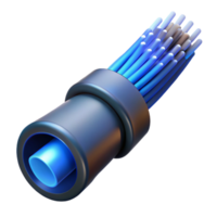 magnificent vintage A close-up of a fiber optic cable transmitting data, illuminated by a pulsing, blue light, in a macro photography style exclusive png
