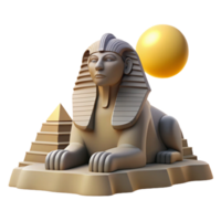 serene modern A stoic sphinx, carved from obsidian, gazing across a vast desert landscape under a scorching midday sun, in a stylized, Art Deco style 4K png