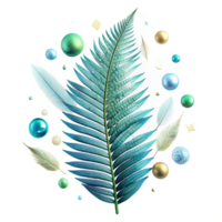 vibrant vintage Fern Leaf Botanical Illustration Transparent Background original png