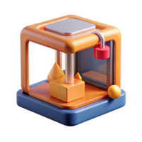 impressive minimalist 3D printer creating a small object authentic png