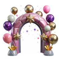 serene abstract Festive Balloon Arch with Lights Isolated for Party Graphics premium png