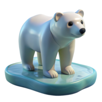 magnificent creative A lone polar bear standing on an ice floe, illuminated by the soft light of the Arctic sun, in a stark, photorealistic style high quality png