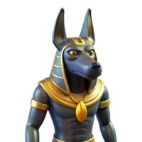 serene rustic Anubis, Egyptian god of the dead detailed png