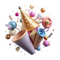 dramatic traditional Festive Confetti Explosion Isolated for Party Graphics exclusive png