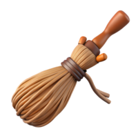 elegant traditional A witch's broom, made of twigs and bound with twine detailed png