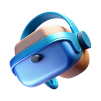 extraordinary classic A virtual reality headset floating in mid-air, soft blue lighting, minimalist style authentic png