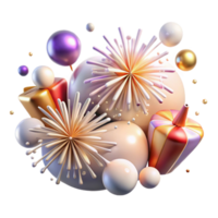 beautiful vintage Festive Fireworks Display Celebration Transparent authentic png