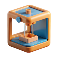 vibrant artistic 3D printer creating a small object exclusive png