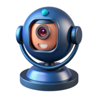 serene rustic Futuristic security camera with facial recognition software professional png
