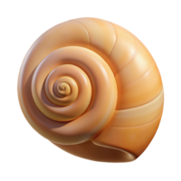 serene modern A single seashell, spiral shaped, exclusive png