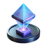 beautiful abstract Hologram projector displaying a 3D image high quality png