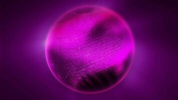 Abstraction of cosmic energy. Violet sphere filled with mobile plasma energy radiates light, creating a unique atmosphere of space. video