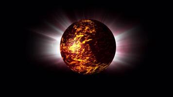 The bowling ball is filled with moving, pearlescent, fiery, pulsating energy. video