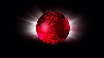 The bowling ball is filled with moving, pearlescent, red, pulsating energy. video