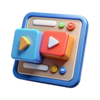 elegant artistic Tablet computer showing streaming platform detailed png