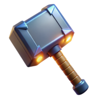 wonderful rustic Mjolnir, Thor's hammer, powerful and glowing, genuine png