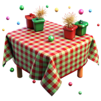 vibrant rustic Festive Tablecloth Red Green Plaid Pattern Isolated original png
