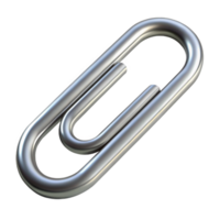elegant abstract Paperclip, silver, standard size, high resolution png