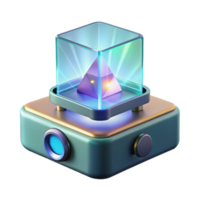 impressive contemporary Hologram projector displaying a 3D image high quality png